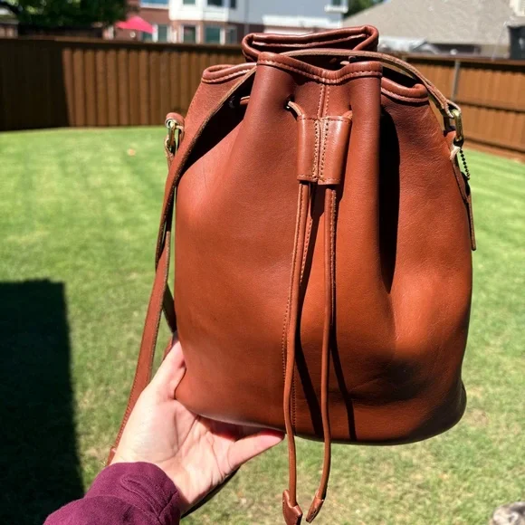 バッグ Vintage Coach Nicholas Navy Bucket Bag Vintage Coach 9946 Purse Nicholas Rare Navy Leather